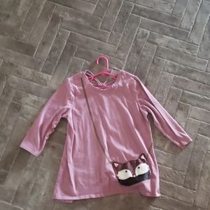 Purple girls top with built in purse